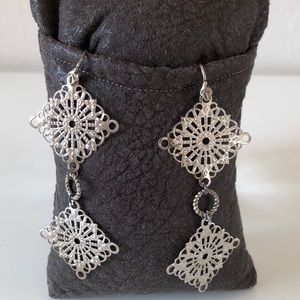 Filigree Laser Cut handmade Drop Earrings
